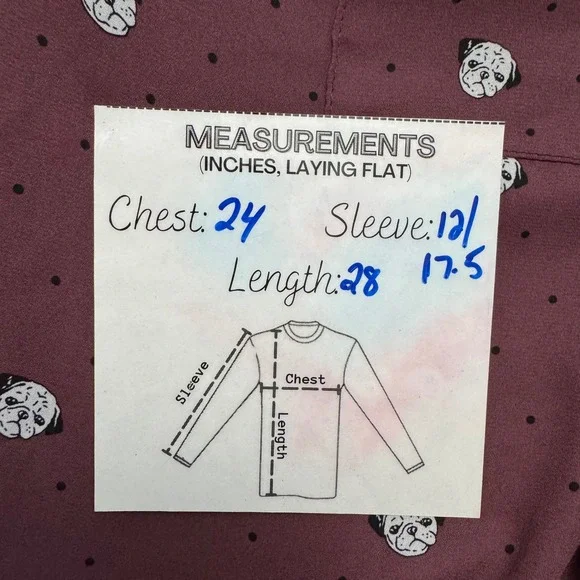 Torrid Harper Blouse Top Pug Dog Print 3/4 Roll Tab Sleeve Plus Size 0 L - Picture 8 of 9